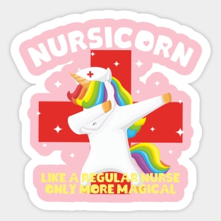 Nursicorn Dabbing Unicorn Funny Nurse Sticker